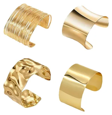 Obrázek produktu pro Sada čtyř minimalistických zlatých náramek