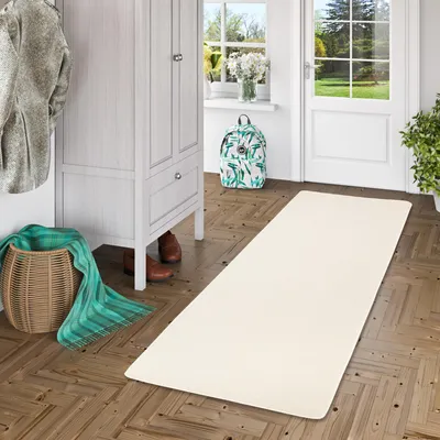 Produktbild von Trend Velours Teppich Kurzflor Einfarbig Modern, Größe:80x200 cm, Farbe:Creme