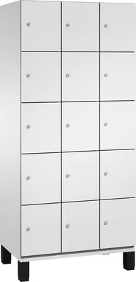 Produktbild von Fächerschrank, 3x5 Fächer, Abt. B 300 mm, Selbstbelüftungskonzept, BxTxH 900x525x1980 mm, RAL 7035