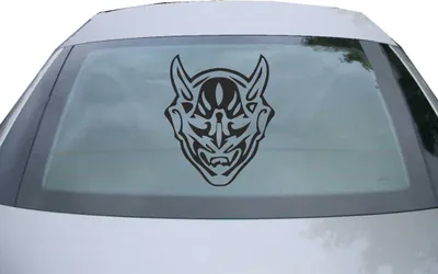 Produktbild von Indigos UG - Aufkleber Heckscheibe & Motorklappe DE2277 - schwarz - 600x500 mm - Teufel - Auto Scheiben Fenster Heckklappe Tuning Racing JDM - Die cut