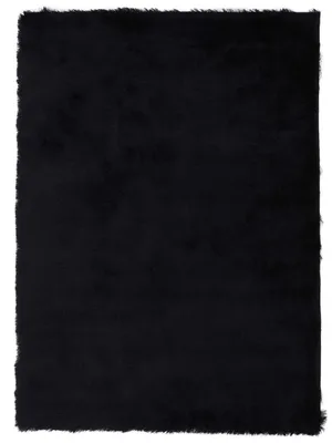 Image de carpetfine Tapis à poils longs Breeze Noir 240x340 cm | Tapis moderne pour le salon et la chambre à coucher