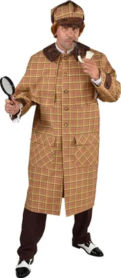 Produktbild von M220234-M-L beige-braun Herren Detektiv Sherlock Inspektor Kostüm Gr.M-L=52-56