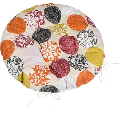 Immagine prodotto di Cuscino BERTA, rotondo, imbottito - 40 cm (diametro) - Marrone, Arancione