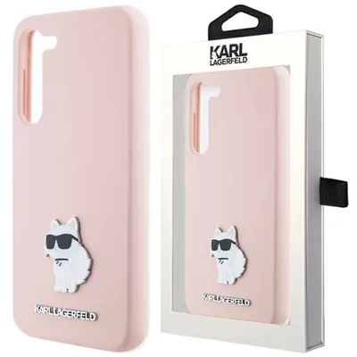 Produktbild von Fall Karl Lagerfeld Silikon Choupette Metall Pin Na Samsung Galaxy S23 + - Różowe