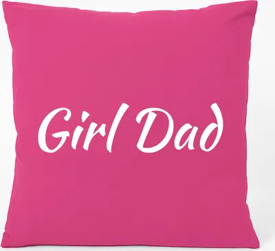 Produktbild von Huuraa Kissen Girl Dad Schriftzug 40x40cm mit Füllung Fuchsia Baumwolle Dekokissen Geschenkidee