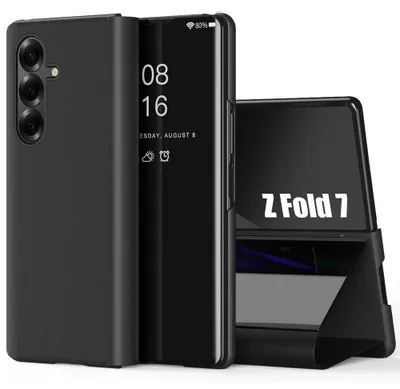 Image de Coque pour Samsung Galaxy Z Fold 7, Protection Intégrale Smart Case avec Support - Noir