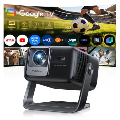 Immagine prodotto di Smart Beamer - 1200 lumen ANSI - Risoluzione 1080P - Proiettore LCD con supporto a 360 gradi