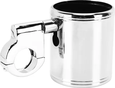 Obrázek produktu pro Držák pohárku na řídítka motocyklu Chrome Nastavitelný univerzální pro čtyřkolky 22?32mm rukojeť