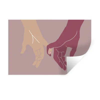 Produktbild von MuchoWow® Wandtattoo Wandsticker Wandaufkleber Hände - Farben - Abstrakt - Kunst 90x60 cm Selbstklebend und Repositionierbar - Aufkleber