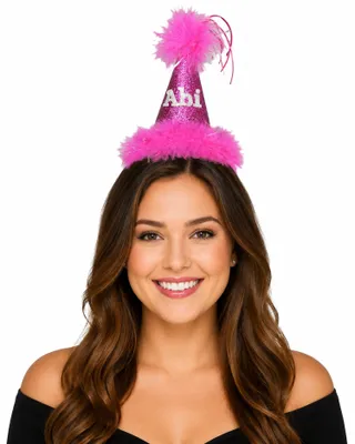 Produktbild von Haarreif mit "Abii" Minihut - Pink | Schulabschluss Party Doktorhut