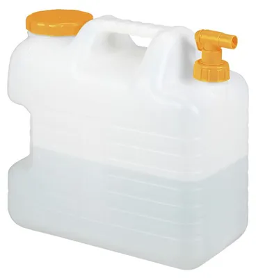 Produktbild von Wasserkanister Trinkwasserkanister Wasserbehälter - 20 Liter - Mit Hahn - Kunststoff - Weiß und Orange - Für Camping und Festival