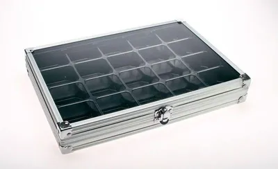Produktbild von Alu-Sammelvitrine Compact mit 20 Fächern