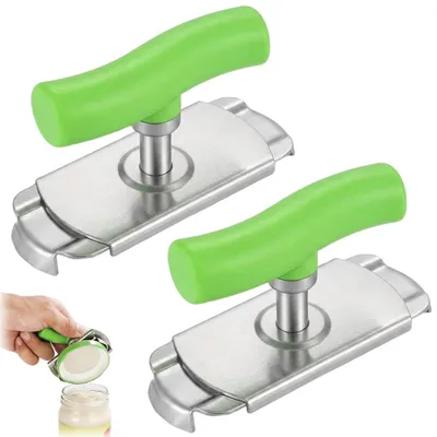2 verstellbare Flaschenöffner aus Edelstahl, für Deckel 2,5–9,5 cm