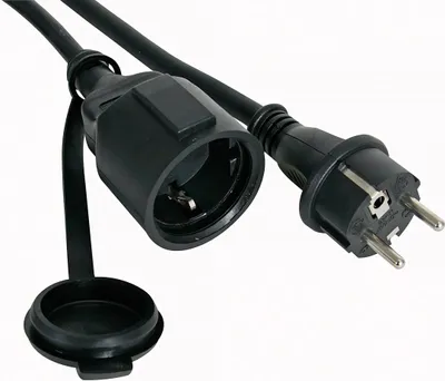 Produktbild von Perel Verlängerungskabel, H05RR-F 3G2.5, 10 m, 16 A/230 V, 3680 W, Typ E/F, IP44, Gummi, schwarz