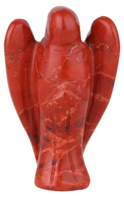 Produktbild von Morella Edelstein roter Jaspis Engel Glücksbringer Schutzengel zum Mitnehmen 3,5 cm in Samtbeutel