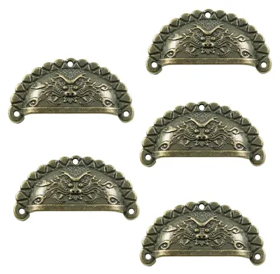 5 Muschel-Griffe Schubladengriffe Möbelgriffe Muschelgriff bronze M