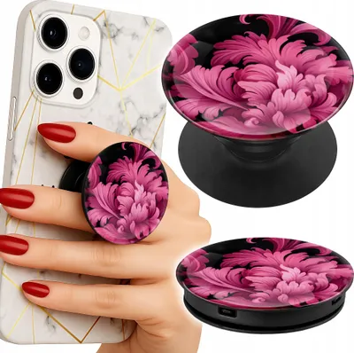 Obrázek produktu pro Popsocket Držák telefonu na prst / stojan Elegantní růžová Módní vzory