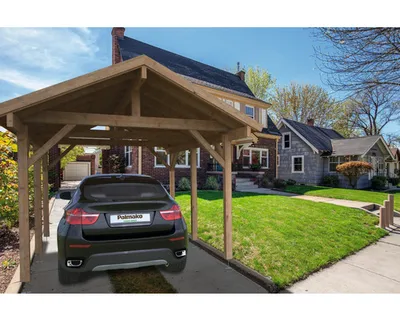 Produktbild von Einzelcarport Palmako Robert 11,7 m² 360x510 cm tauchgrundiert braun
