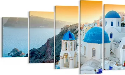 Produktbild von Bild auf Leinwand - Leinwandbild - Santorini Griechenland Urlaub Insel - 100x60cm - Wand Bild - Wanddeko - Leinwanddruck - Bilder - Kunstdruck - Leinwand bilder - Wandkunst - EG100x60-2529