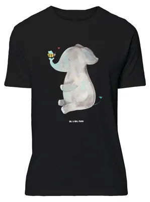Produktbild von Mr. & Mrs. Panda Tshirt Elefant Biene - Schwarz - Geschenk, Shirt, Hochzeitsgeschenk, T-Shirt, Liebesspruch, Liebe, Lustiges, Lustige Sprüche, Oversize, Große Größen