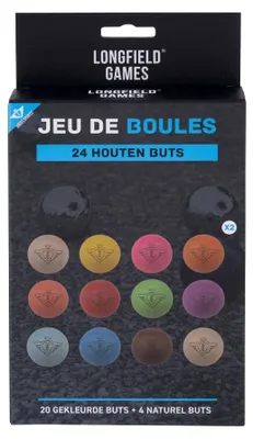 Produktbild von Angel Toys Holz-Jeu de Boules Buts 24 Stück - bunt und natur