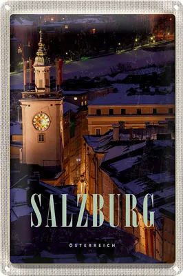 Produktbild von Blechschild Reise 40x30cm Salzburg Österreich Kirche Altstadt