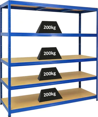 Produktbild von Schwerlastregal Giant Elephant | HxBxT 180x180x60cm | Fachlast 200kg | Blau