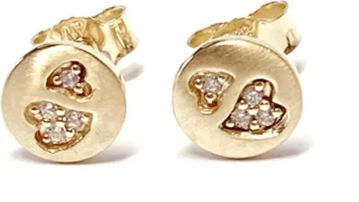 Produktbild von edle Ohrstecker Herz 333/- Gelbgold mit Zirkonia
