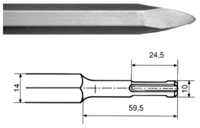 Zdjęcie produktu dla Rennsteig Werkzeuge 212 25001 Chisel point bit Total length 250 mm SDS-Plus 1 pc(s)