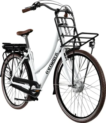 Produktbild von Tretwerk Sophia E Bike Damen Herren 28 Zoll Pedelec 3 Gang Elektrofahrrad mit 522 Wh Elektro Damenfahrrad Citybike mit Bluetooth und App