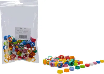 Produktbild von Klickringe Mix 10 Farben - Vogel - 12mm - 100 Stck.