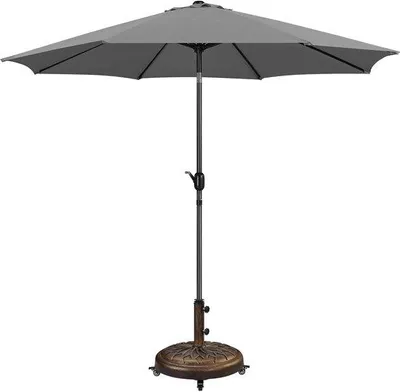 Immagine prodotto di Ombrellone da balcone con base da Ø50,6 cm, set con maniglia, tenda da giardino, peso 24,7 kg, su ruote