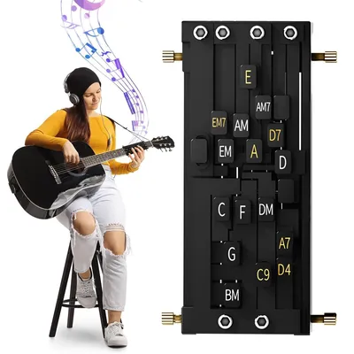 Produktbild von Gitarrenakkord-Hilfe, Gitarren-Akkordtrainer, Gitarrenzubehör, Saiteninstrumente,Gitarren-Lernhilfe, Gitarrenakkordspieler mit Ein-Tasten-Bedienung
