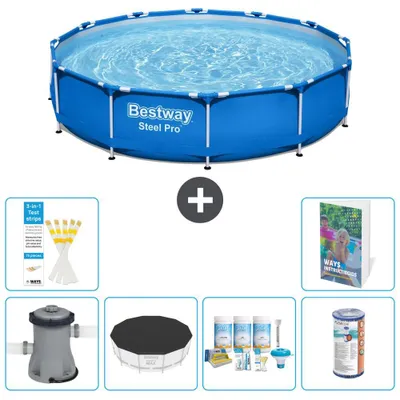 Zdjęcie produktu dla Basen stalowy Bestway Steel Pro, okrągły - 366 x 76 cm - 5-częściowy, model S208