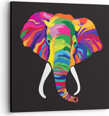 Produktbild von Bild auf Leinwand - Leinwandbild - Elefant spaß bunt tier - 30x30cm - Wand Bild - Wanddeko - Leinwanddruck - Bilder - Kunstdruck - Wanddekoration - Leinwand bilder - Wandkunst - AC30x30-2928