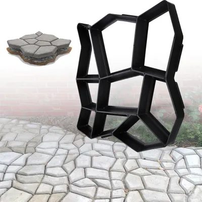 Immagine prodotto di Izrielar 1 pz. Stampo per pavimentazione da giardino in plastica – Stampo fai da te per pavimentazione in calcestruzzo per vialetti, terrazze e cortili, resistente alla corrosione e durevole