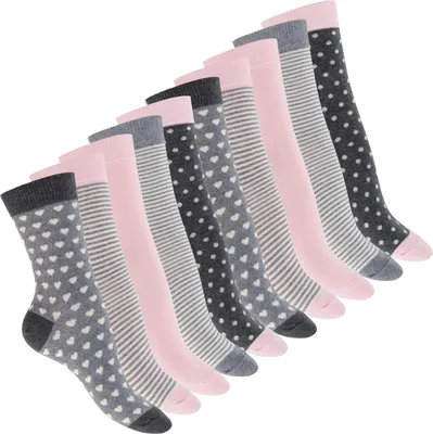 Produktbild von Celodoro Damen Motivsocken (10 PAAR) Süße Muster Crew Socken - Pastell Mix 39-42