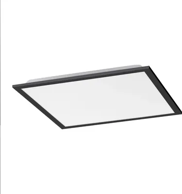 A rectangular LED panel light with a black frame, shown from a slightly angled perspective against a white background.