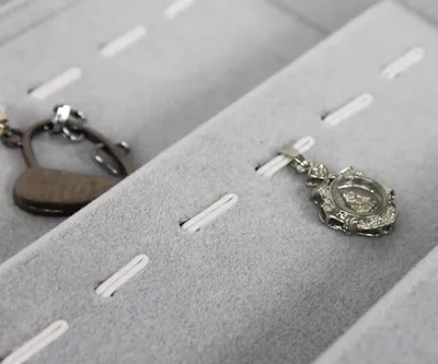 Produktbild von Vorlagebrett Schmuckkasten Schmucklade Schmuckdisplay Schaukasten für 56 St.Anhänger Piercring Ring grau