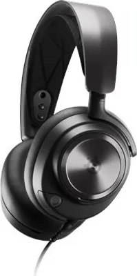 A black and gray SteelSeries Arctis Nova Pro gaming headset is shown against a white background.