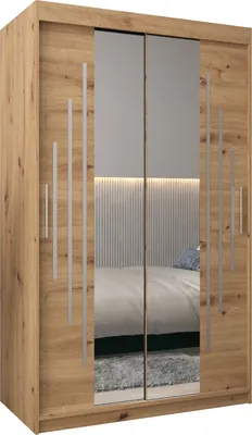 Produktbild von Kleiderschrank, Schiebetürenschrank Schlafzimmer, Schrank mit Spiegel YORK 1 120 cm