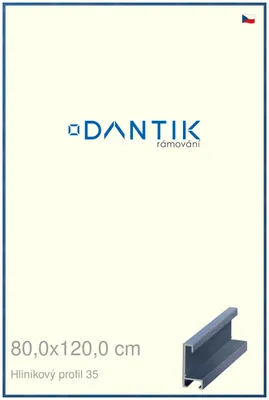 Obrázek produktu pro DANTIK rámeček 80x120 | ALU profil 6035 Dýha barevná modrá královská (Plexi Čiré)