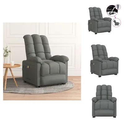 Obrázok produktu pre masážne kreslo vidaXL Electric Dark Grey Fabric - Masážne kreslo