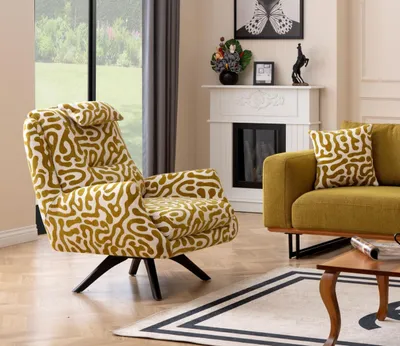 Immagine prodotto di Poltrona Moderna Verde Soggiorno Seduta Tessile Mobili Design Lounge