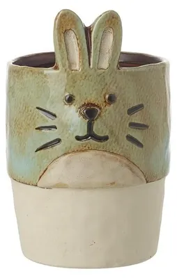 Obrázok produktu pre Keramický kvetináč s motívom zajačika, 10,5 x 16,5 cm