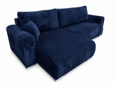 Produktbild von Ecksofa MEGAN mit Schlaffunktion und Bettkasten, dicker weicher Cordstoff Tilia 77, KI-generiertes Bild