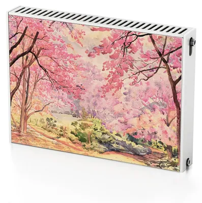 Produktbild von Bäume – Magnetische Heizkörperabdeckung – 80x60 cm – Magnet Heizkörperabdeckung – 3D Würfel – Heizkörperverkleidung – Magnetische Wandverkleidung – Wetterfest