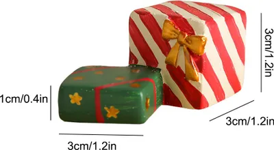 Obrázok produktu pre Fish Tank Akvárium Ornament Živica Vianočný stromček Darčeková krabička Ornament Vianočné krajinotvorné dekorácie