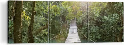 Produktbild von Bild auf Leinwand - Leinwandbild - 3 Teile - Brücke Seil Dschungel - 120x40cm - Wand Bild - Wanddeko - Wandbilder - Leinwanddruck - Bilder - Wanddekoration - Leinwand bilder - Wandbild - CA120x40-4397