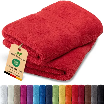 Produktbild von 2er-Set ARIZONA Handtuch-Serie von AR Line – 100% Baumwolle, 500 g/m², 2er-Set Saunatücher XXL 100x200 cm, Farbe: Rot